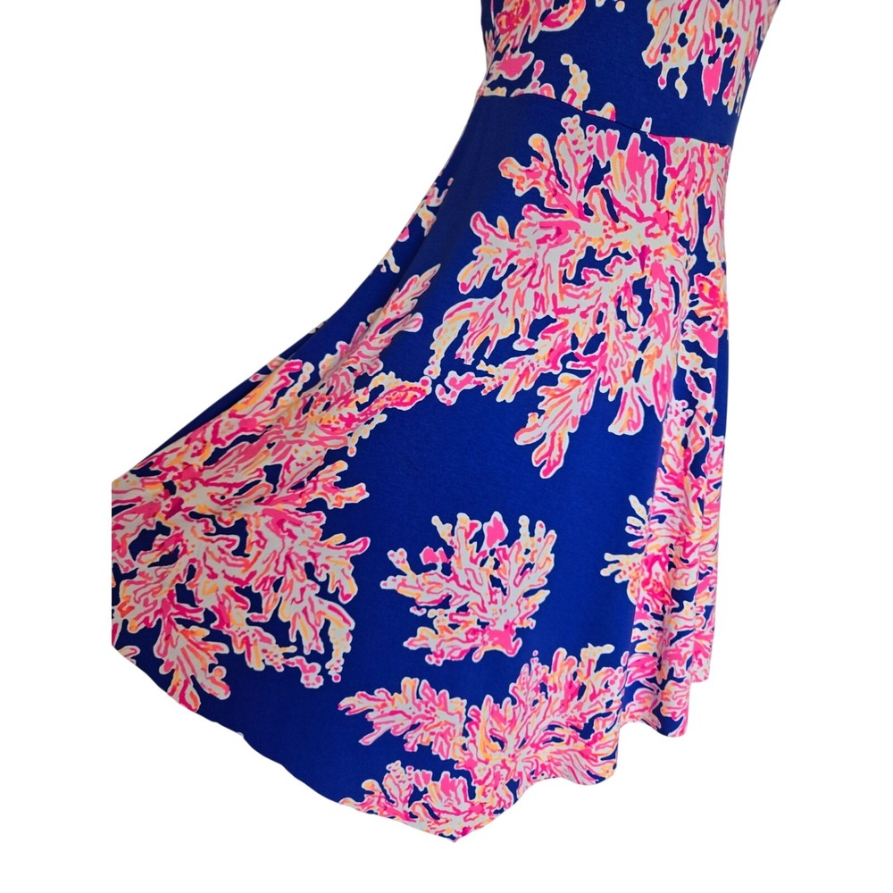 Lilly Pulitzer Loleta Dress Size XS Blue Pink Coral Reef Strapless Resort Preppy - Picture 4 of 10
